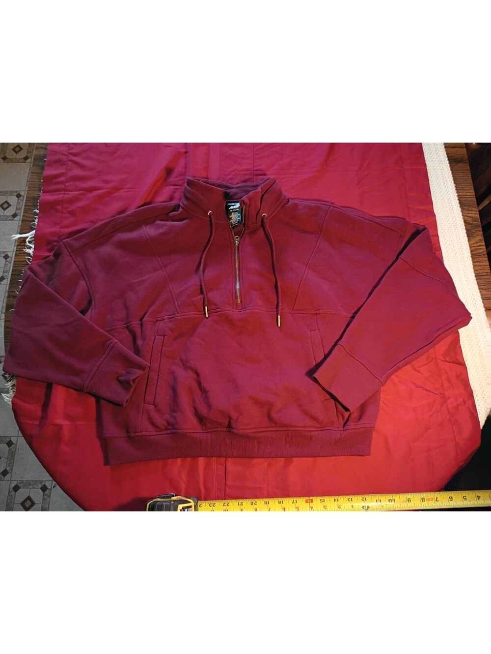 Avia XL Burgundy Half-Zip Pullover Sweatshirt